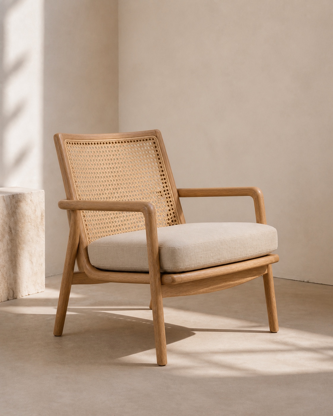 Arden cane lounge chair alternate view